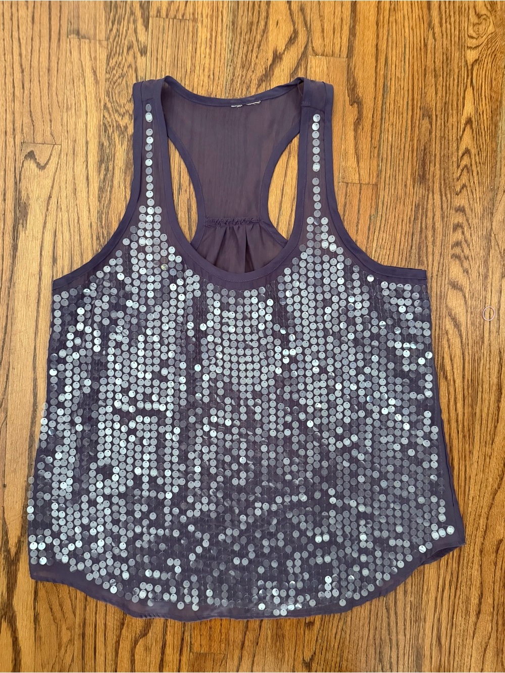 Y2K sequin sheer tank top